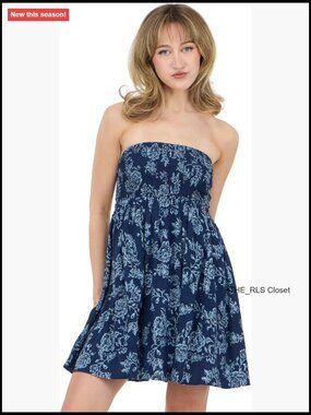 Flowy Tube Mini Dress, Strapless, 100% Rayon, Casual